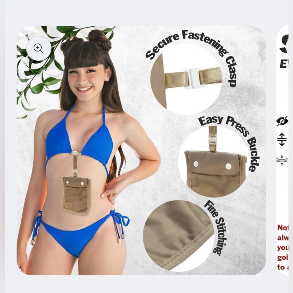 New Rfid Small Tan Undercover Bra Wallet Accessory